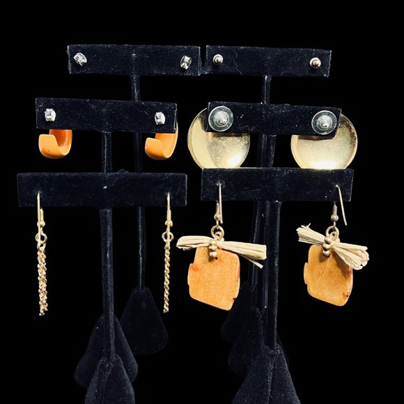 Lot of 6 Fall Colored & Gold Tone Pierced Earrings (4840) - Picture 9 of 9